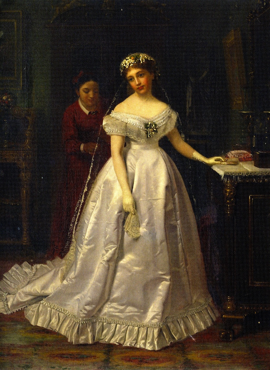 934x1280 The Reluctant Bride Painting John George Brown Oil Paintings - The Bride Painting