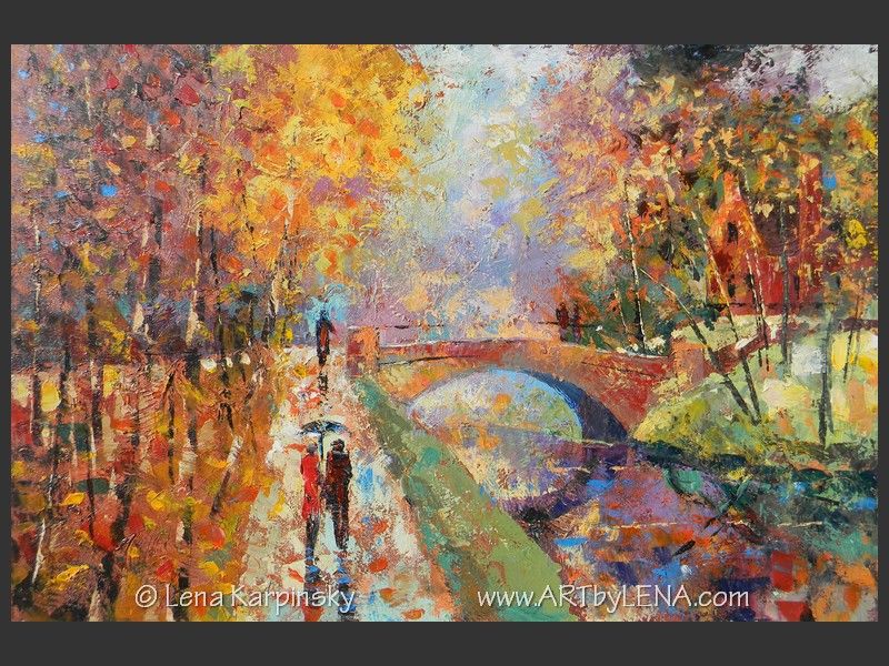 800x600 House By The Bridge Art By Lena - The Bridge Painting