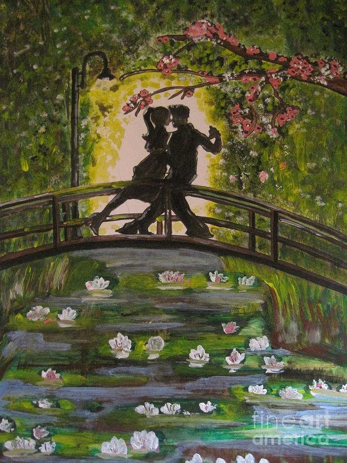 675x900 Lovers On The Bridge Painting By Louise Cuschieri - The Bridge Painting