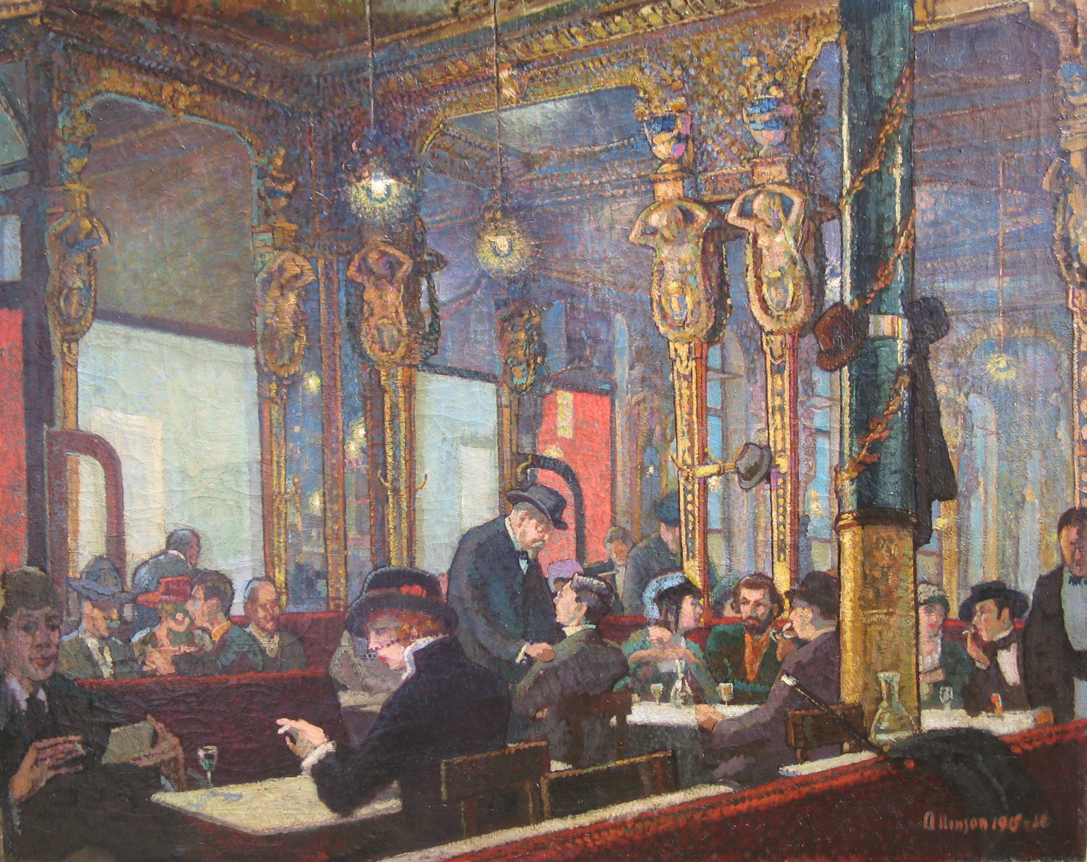 1536x1219 Charles Ginner, - The Cafe Painting