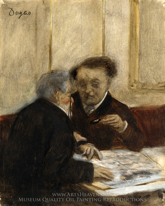 656x820 Reproduction Painting Edgar Degas At The Cafe, Cheteaudun, Hand - The Cafe Painting