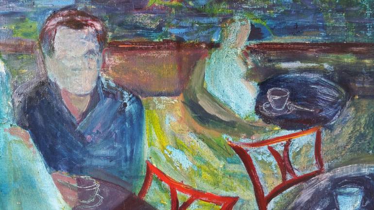 770x433 Saatchi Art The Painting By Karibou Artist - The Cafe Painting