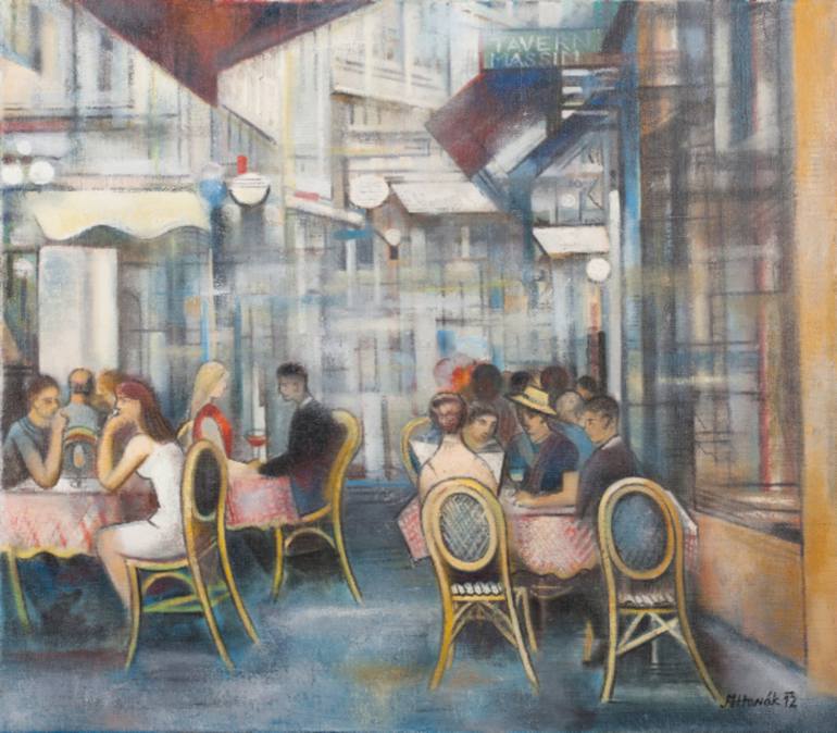770x674 Saatchi Art The In Nice Painting By Miroslav - The Cafe Painting