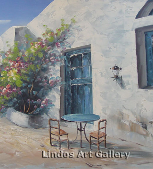 520x574 Table Chairs Outside The Cafe Painting - The Cafe Painting