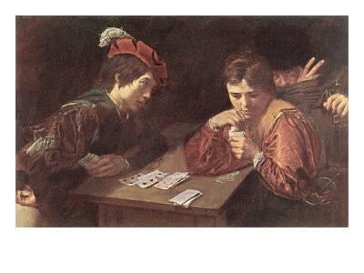 400x300 Renaissance Card Game, Painting Art Print By - The Card Game Painting