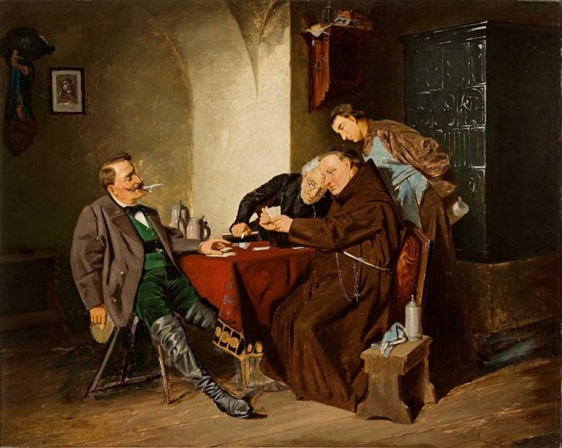 800x637 The Card Game Painting Carl Oil Paintings - The Card Game Painting