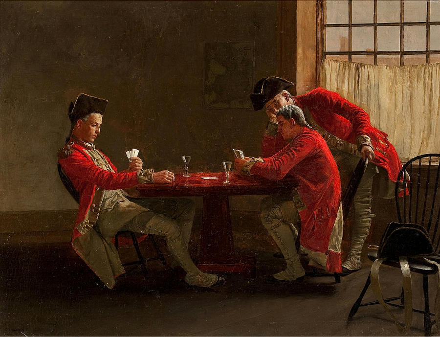 900x689 The Card Game Painting By Charles - The Card Game Painting