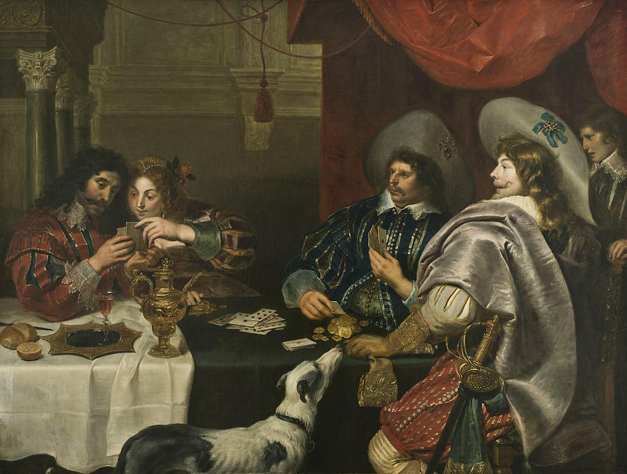 900x680 The Card Game Painting By Cornelis De Vos - The Card Game Painting