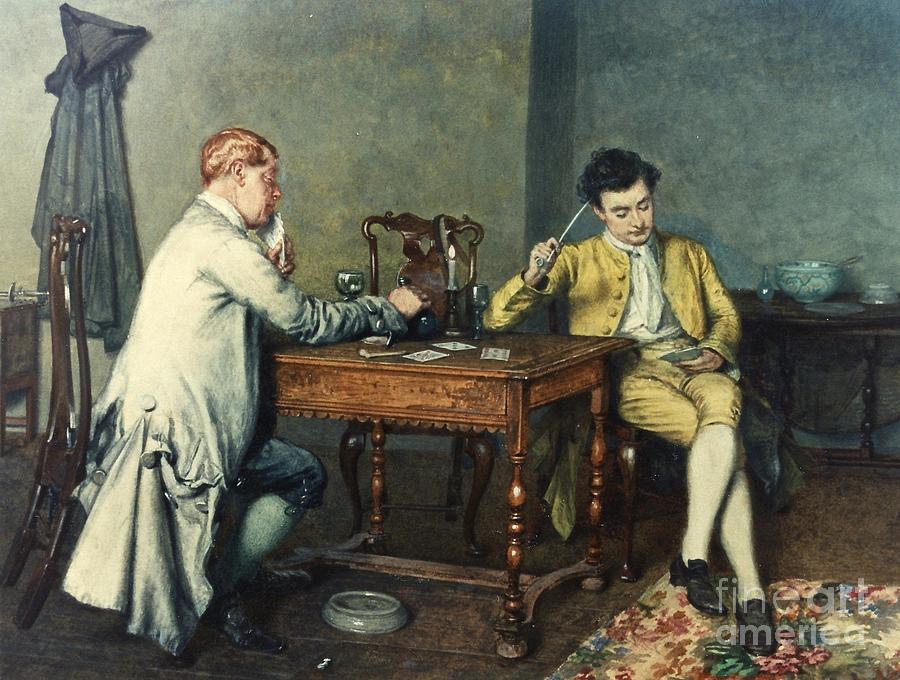 900x680 The Card Game Painting By Motionage Designs - The Card Game Painting