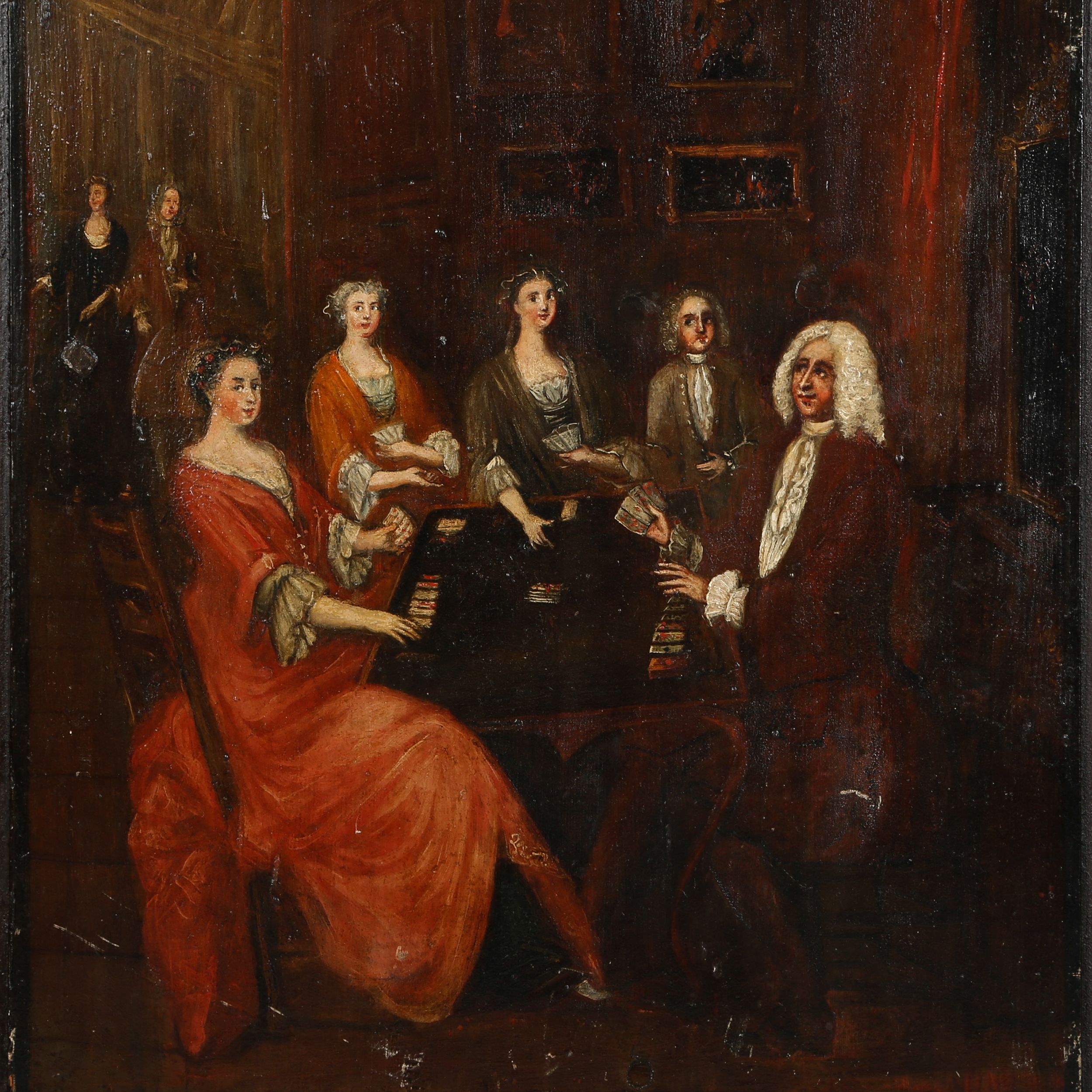 2500x2500 British School, 18th Century. Card Game In The Salon, Painting - The Card Game Painting