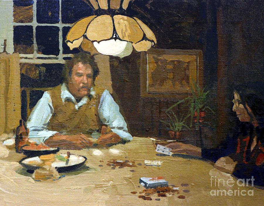 900x702 Card Game Painting By Donald Maier - The Card Game Painting