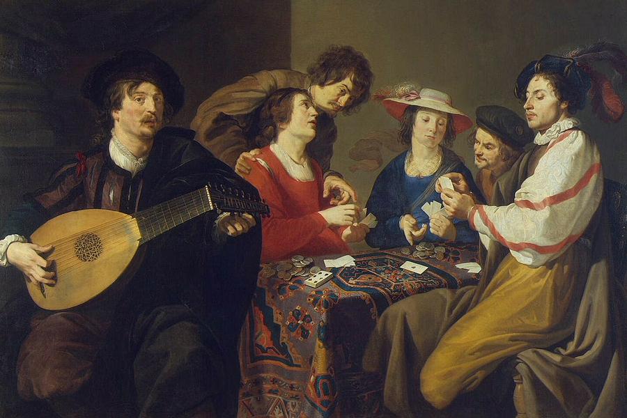 900x600 Card Game Painting By Motionage Designs - The Card Game Painting