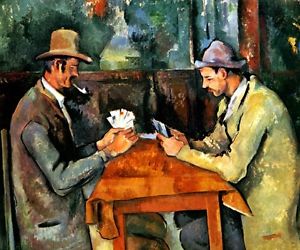 300x250 The Card Players Two Men Playing Impressionism Painting By Paul - The Card Players Painting