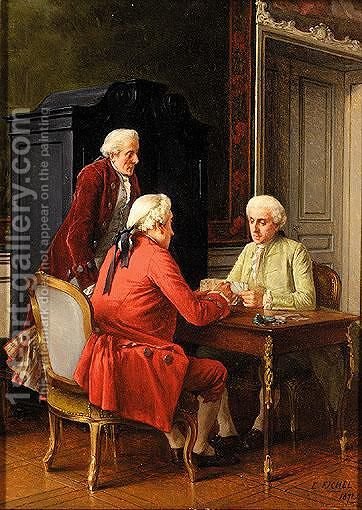 362x510 The Cardplayers Benjamin Eugene Fichel Reproduction 1st Art Gallery - The Card Players Painting