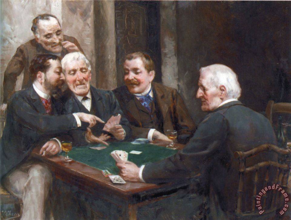 The Card Players Painting at PaintingValley.com | Explore collection of ...