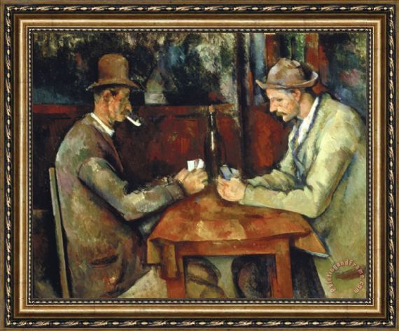 570x473 Paul Cezanne The Card Players About 1890 95 Framed Painting - The Card Players Painting