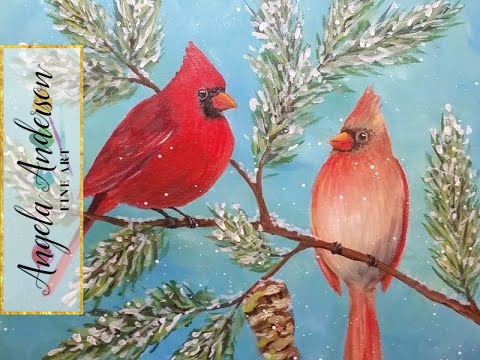 480x360 How To Paint A Cardinal Acrylic Painting Tutorial Live Full - The Cardinal Painting