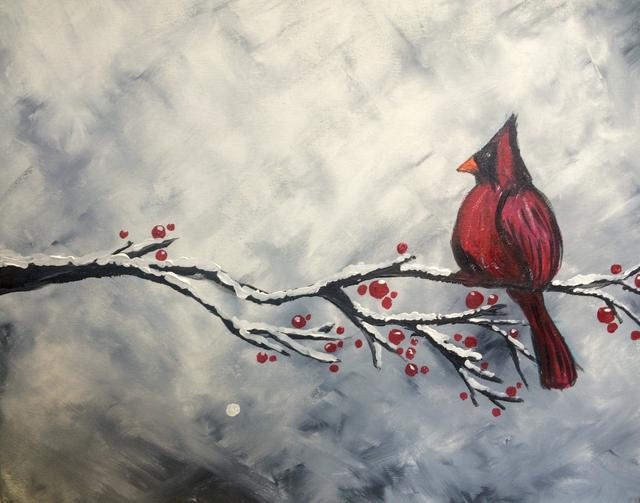 640x503 How To Paint A Snowy Cardinal - The Cardinal Painting