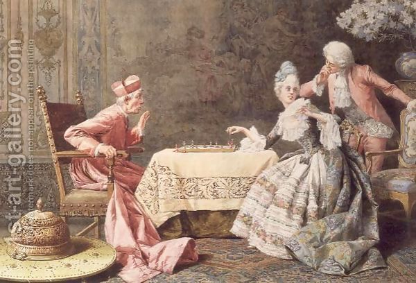 600x408 R. Raimondiplaying Chess With The Cardinal Chess Players - The Cardinal Painting