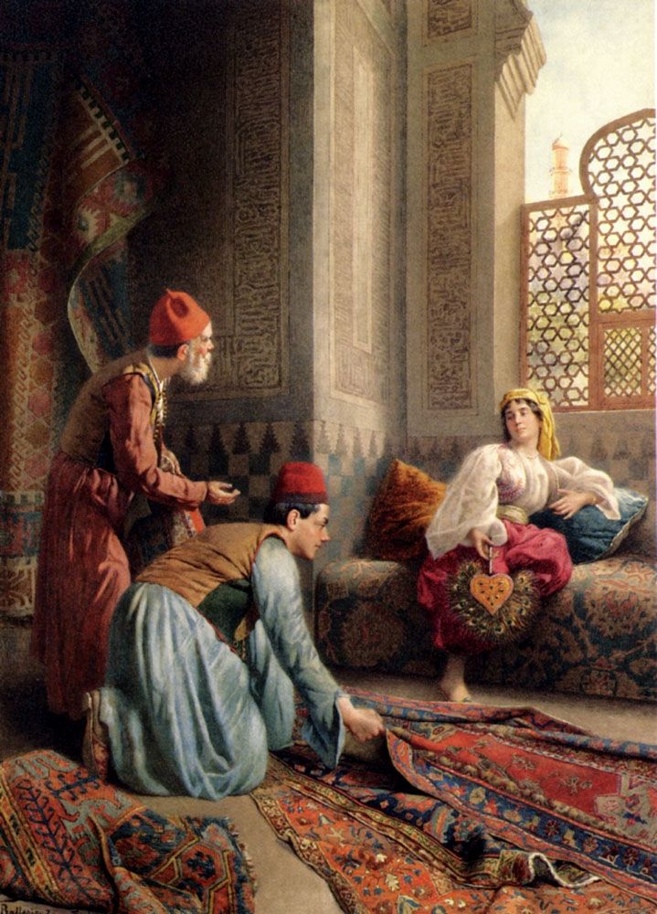 719x1000 Francesco Ballesio (Italian Painter, 1860 1923) The Carpet - The Carpet Merchant Painting