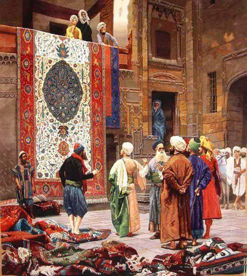 507x567 The Carpet Merchant, 1887. Oriental Painting By Jean Leon Gerome - The Carpet Merchant Painting