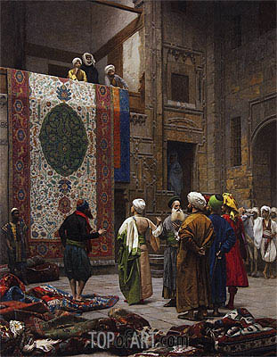 311x400 The Carpet Merchant Gerome Painting Reproduction 3901 Topofart - The Carpet Merchant Painting