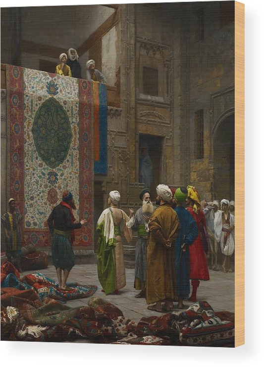 533x740 The Carpet Merchant Wood Print By Jean Leon Gerome - The Carpet Merchant Painting