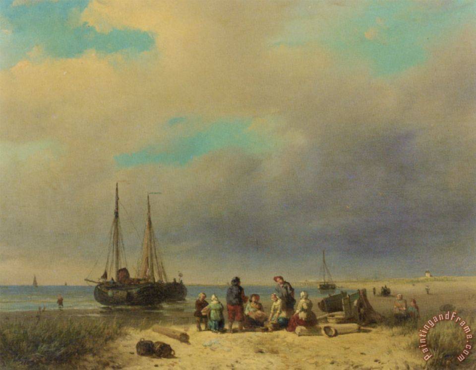 960x746 Jacobus Adrianus Vrolijk After The Catch Painting - The Catch Painting