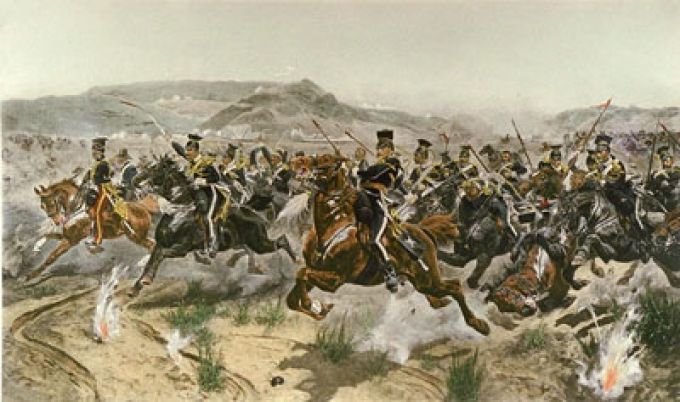 680x402 The World Famous Painting The Charge Of The Light Brigade By - The Charge Of The Light Brigade Painting