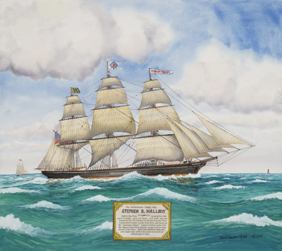 400x356 Clipper Ship Stephen R. Mallory - The Chesapeake Painting
