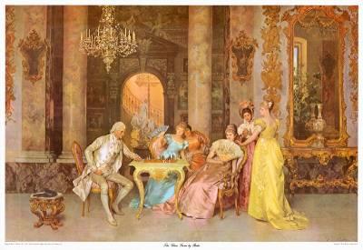 400x275 The Chess Game Art Print By F. Beda - The Chess Game Painting