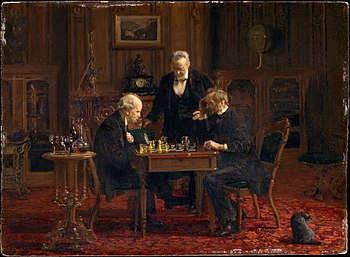 350x257 The Chess Players (Eakins Painting) - The Chess Game Painting