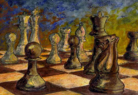 The Chess Game Painting at PaintingValley.com | Explore collection of ...