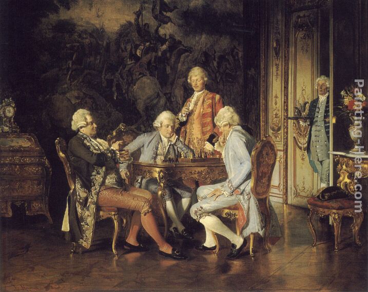 717x570 Johann Hamza The Chess Players Painting Anysize 50% Off - The Chess Players Painting