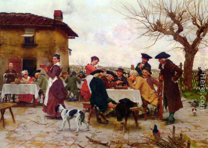 720x512 Raffaelo Sorbi The Chess Players Painting Anysize 50% Off - The Chess Players Painting