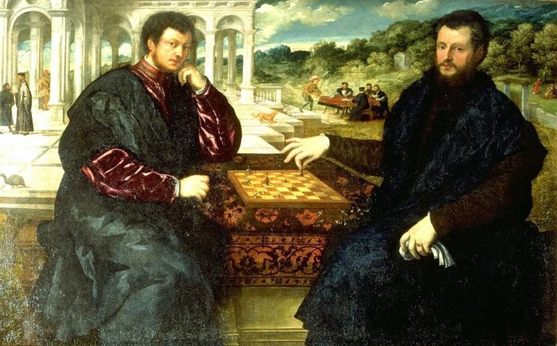 800x497 Artwork By Paris Bordone - The Chess Players Painting