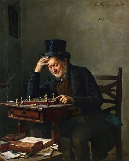 419x520 Oil Paintings Of Chess Painting - The Chess Players Painting