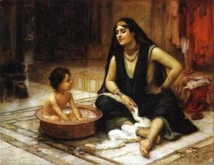 300x231 Famous Mother Amp Child Paintings Amp Reproductions 1st Art Gallery - The Childs Bath Painting