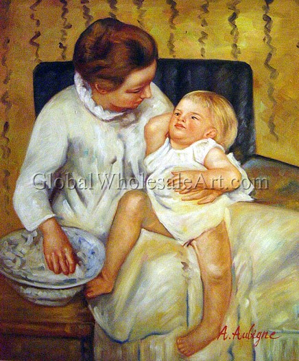 436x525 Mary Cassatt - The Childs Bath Painting