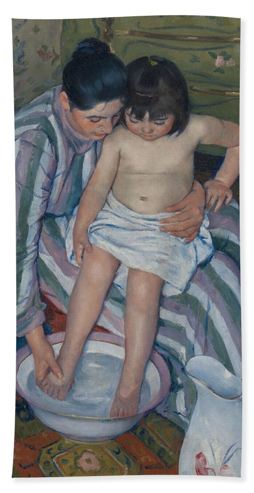 500x967 The Child's Bath Hand Towel For Sale By Mary Cassatt - The Childs Bath Painting