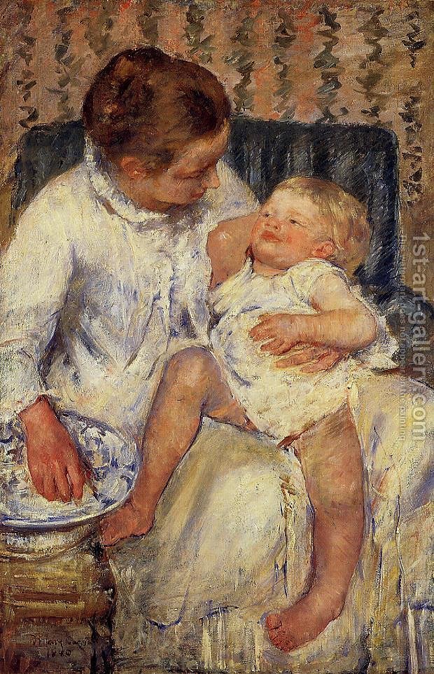 620x962 The Child's Bath Mary Cassatt Reproduction 1st Art Gallery - The Childs Bath Painting