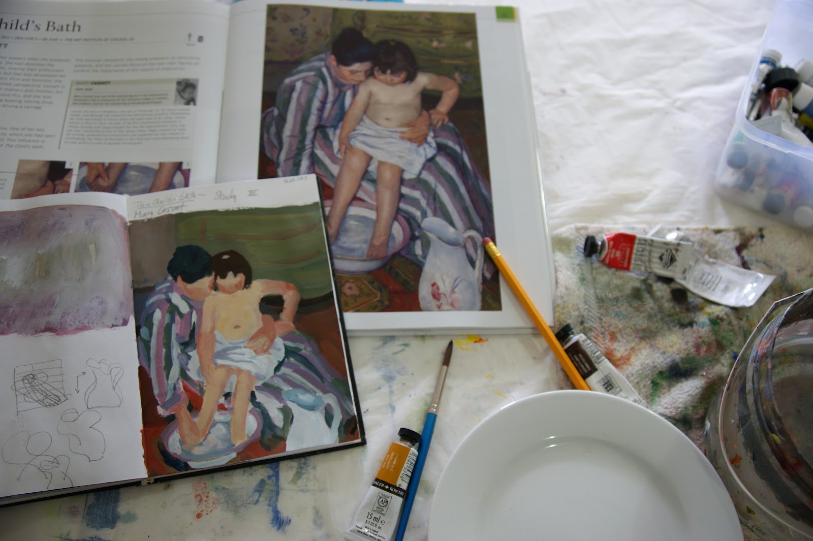 1600x1065 Annamaria Potamiti - The Childs Bath Painting