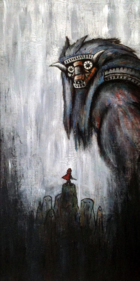 450x900 Wander And The Colossus Painting By Matthew Martnick - The Colossus Painting