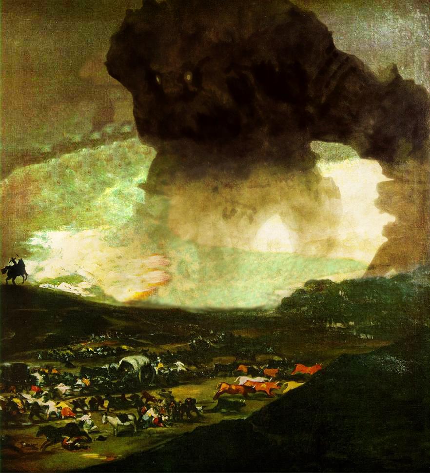 882x970 My Spanish Teacher Showed Us The Painting Colossus By Francisco De - The Colossus Painting