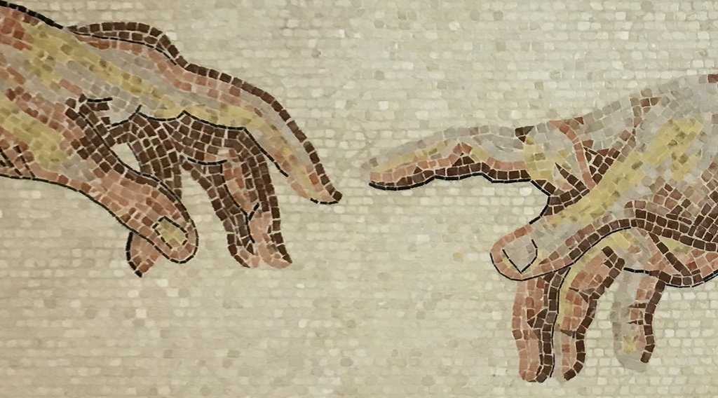 1024x568 The Creation Of Adam Mosaic (Fragment) The Ancient Home - The Creation Of Adam Painting