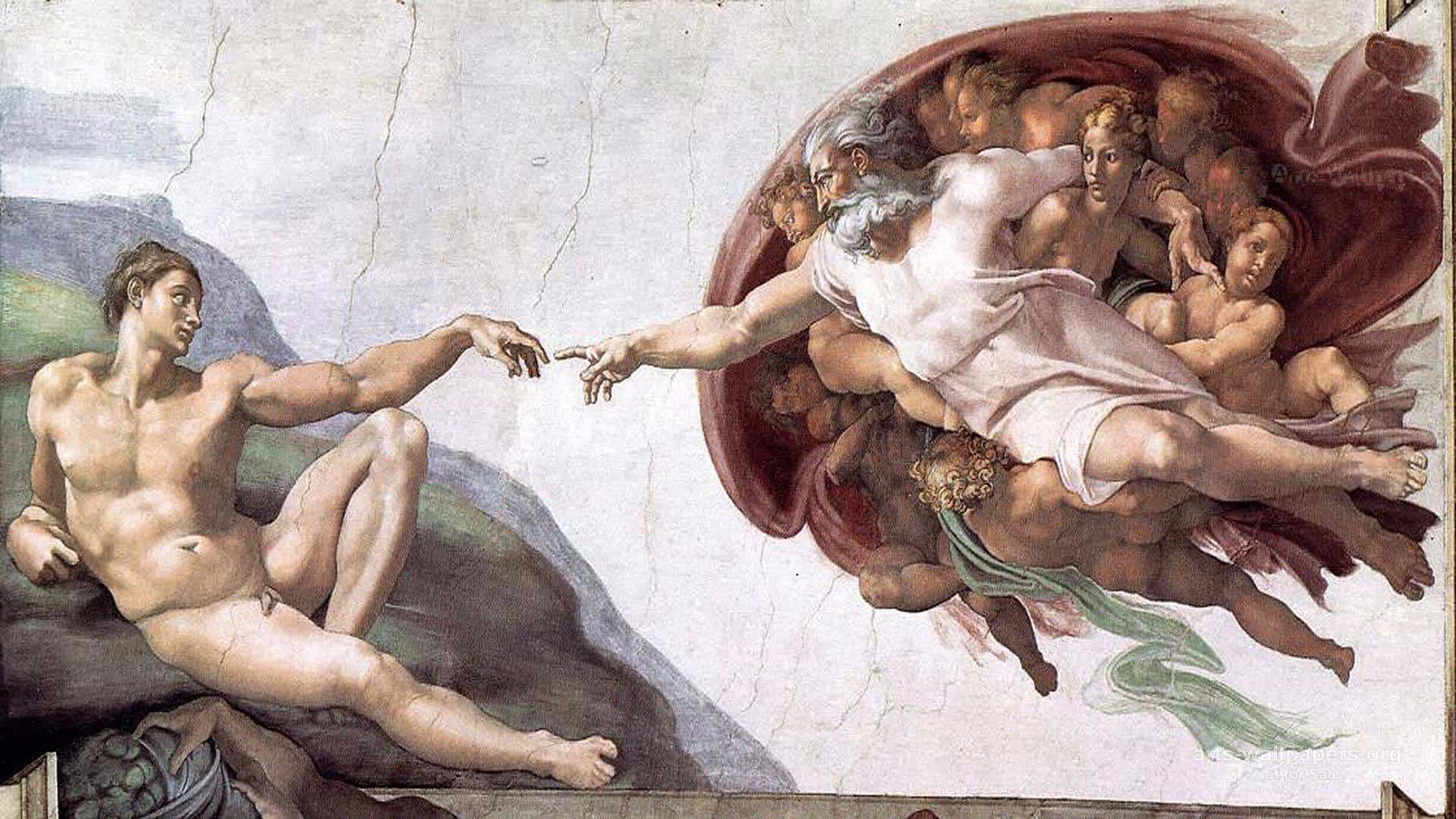 1920x1080 Michelangelo'S - The Creation Of Adam Painting
