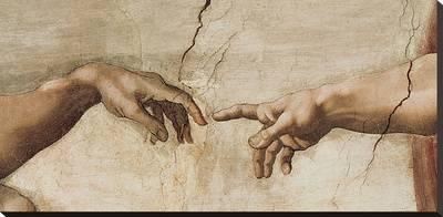 400x196 The Creation Of Adam, C.1510 (Detail) Stretched Canvas Print By - The Creation Of Adam Painting