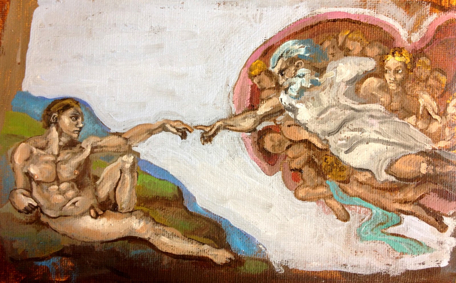 1600x994 Pen, Paint And Pixels How To Paint Like Michelangelo, Creation - The Creation Of Adam Painting