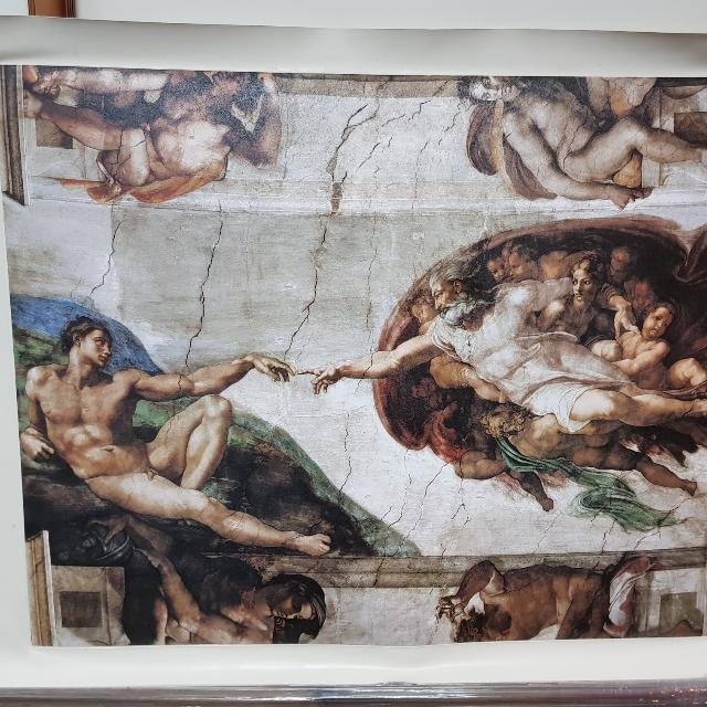 640x640 Replica By Artagraph Oil Painting On Canvas (The Creation - The Creation Of Adam Painting