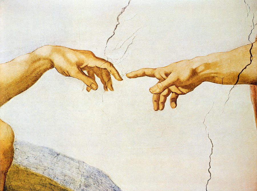 900x671 The Creation Of Adam Painting By Michelangelo Buonarroti - The Creation Of Adam Painting